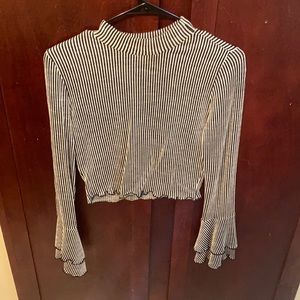 Striped bell sleeve crop - never been worn!